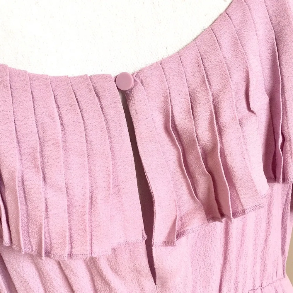 Leith Lavender Summer Pleated Ruffle Dress - Image 5