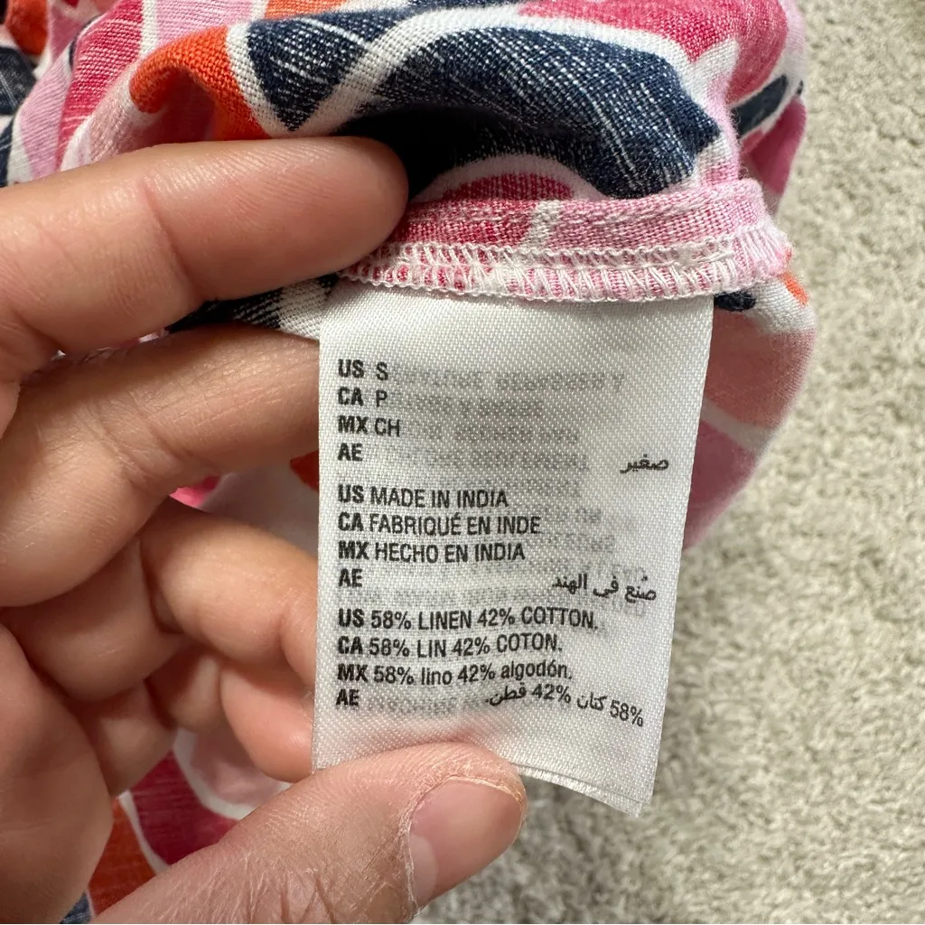 Charter Club Luxury Women’s Linen Cotton V-Neck Top Tie Front Multicolor Size S - Image 11