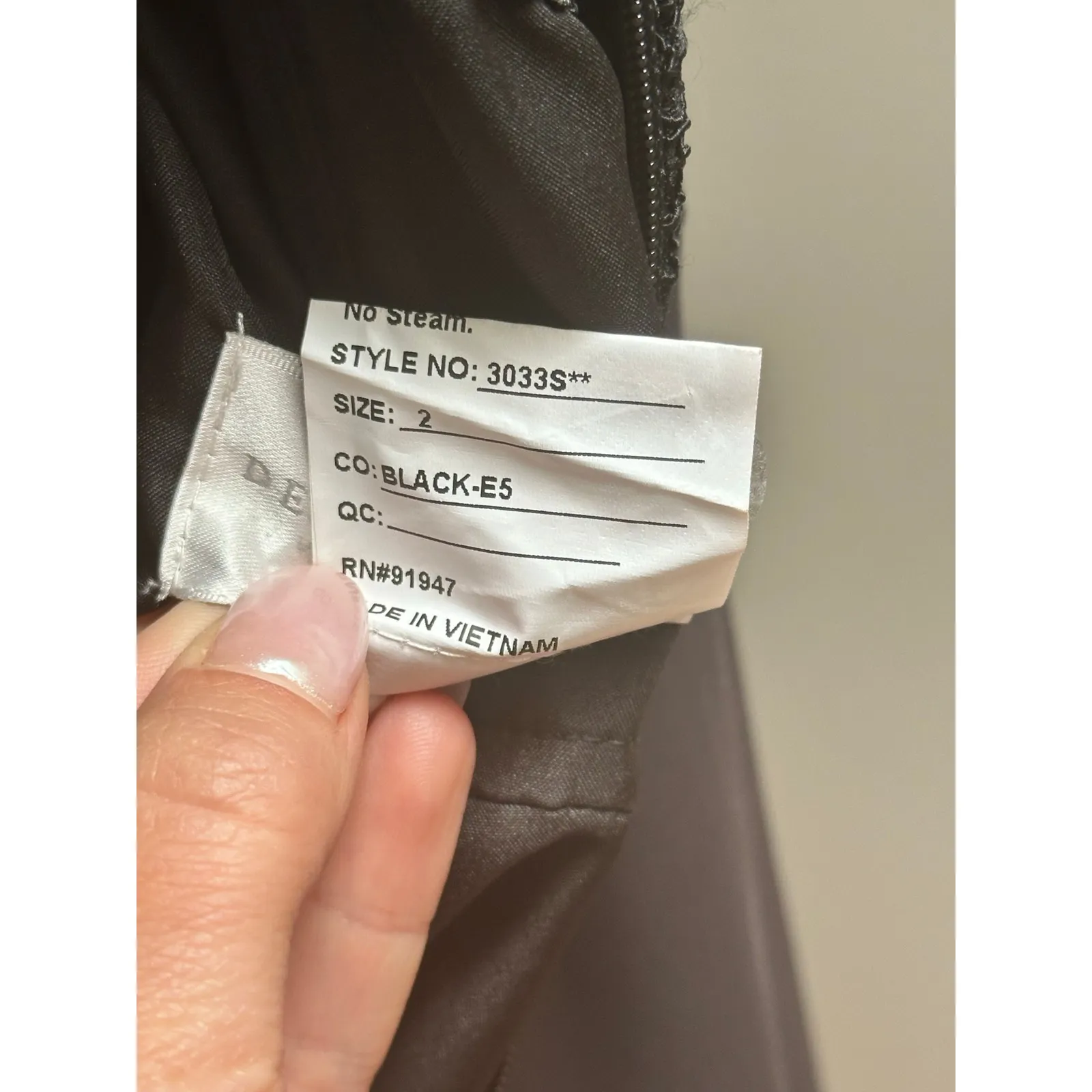 NEW NWT Dessy Collection 3033 Cap Sleeve Lace and Chiffon Gown Black size 2 - Image 8