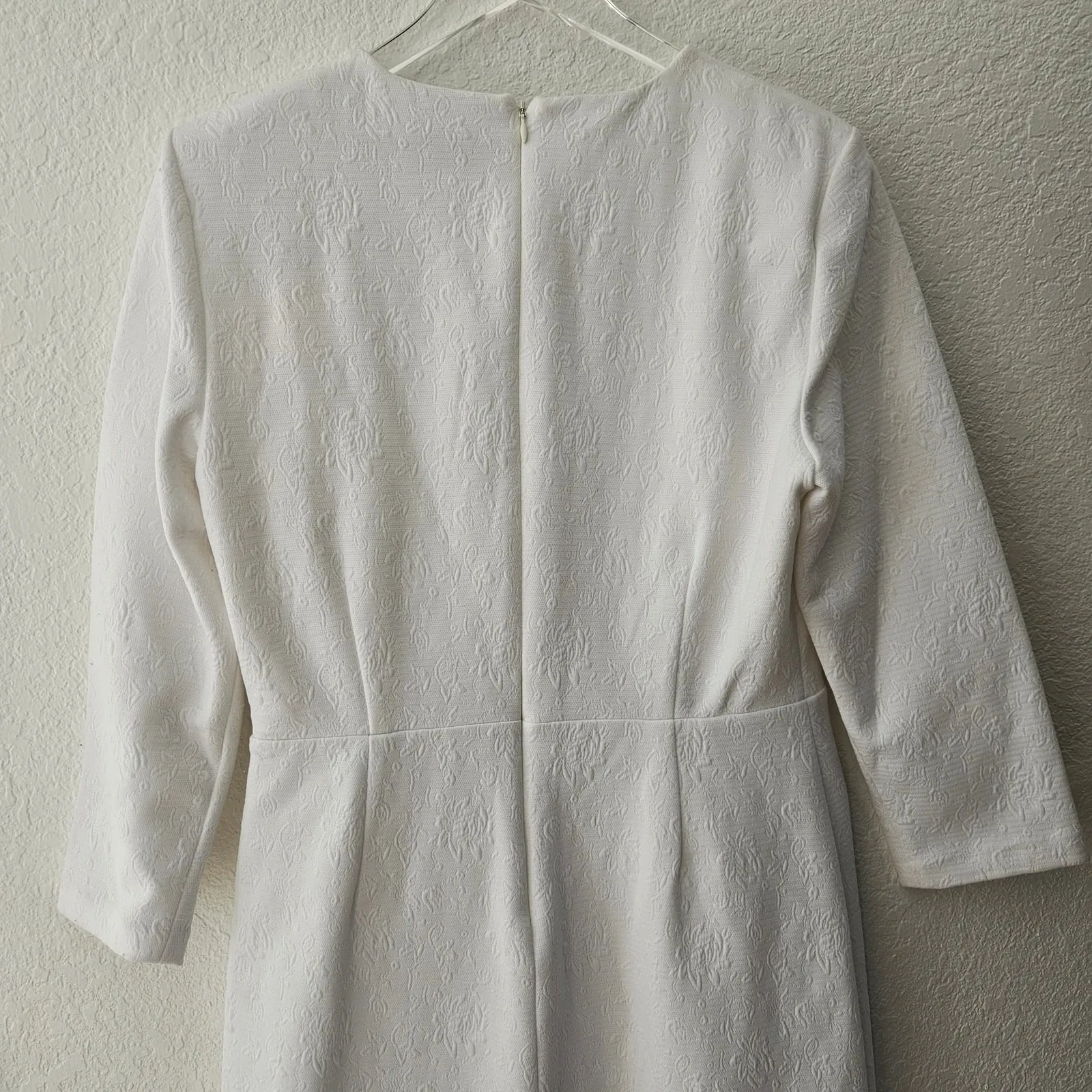 Veronica Beard White Bridal Dress Channing Mini Gold Buttons Size 12 - Image 5