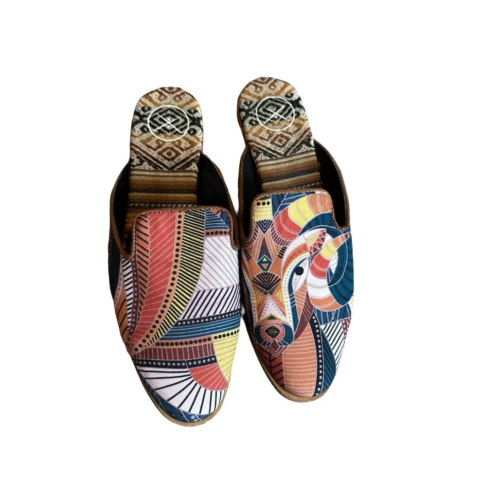 Inkaas Ethos Collection Cyprus Slide Mules Flats Backless Slip On Size 6 Women's Red - Image 3