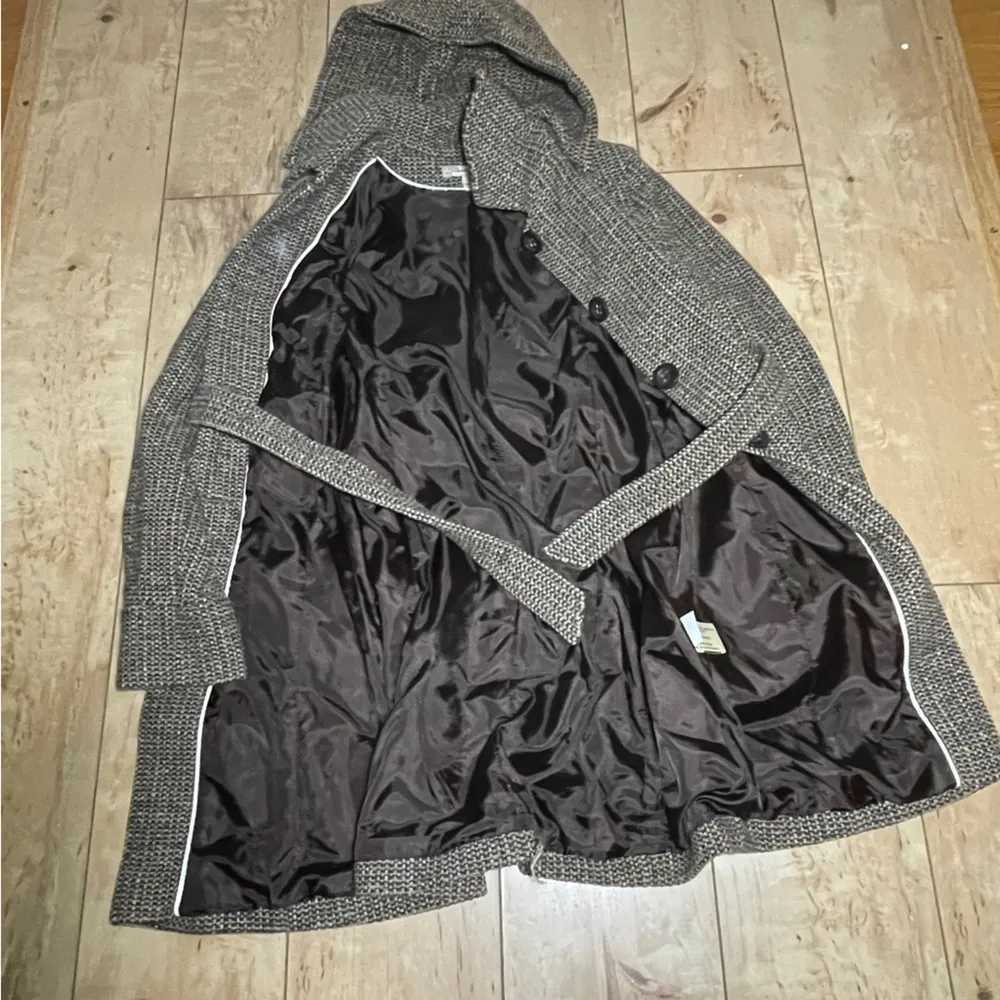 Dark Academia houndstooth Wool blend‎ coat women’s size small, brown cream - Image 7