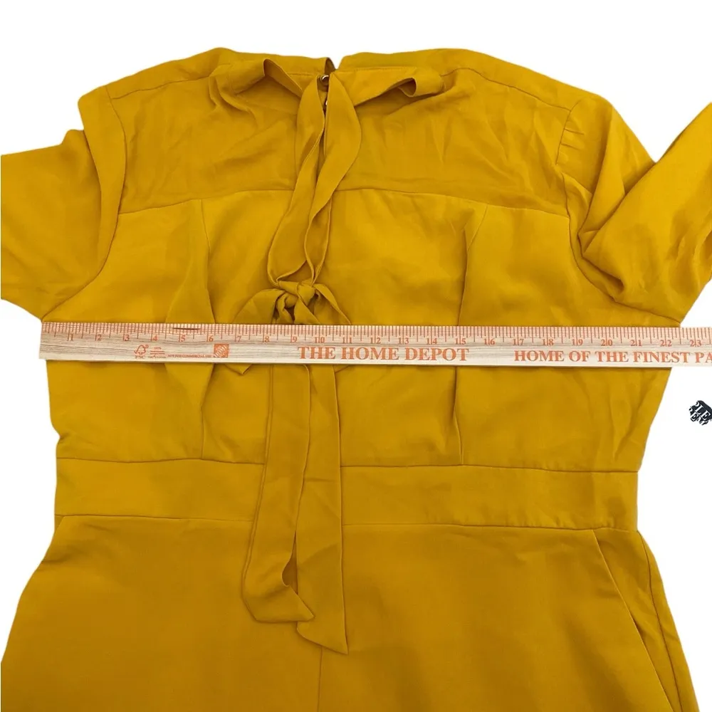 Mustard yellow tie neck wide leg jumpsuit Size XXL - Image 2