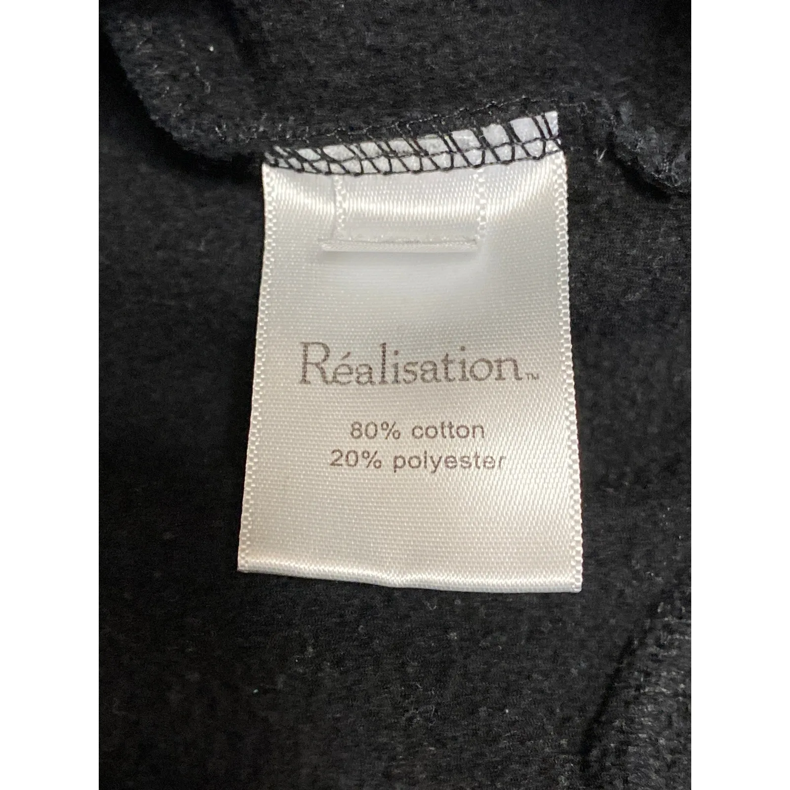 Realisation Women's Black Logo Long Sleeve Fleece Sweater Sweatshirt Top Size S - Image 3