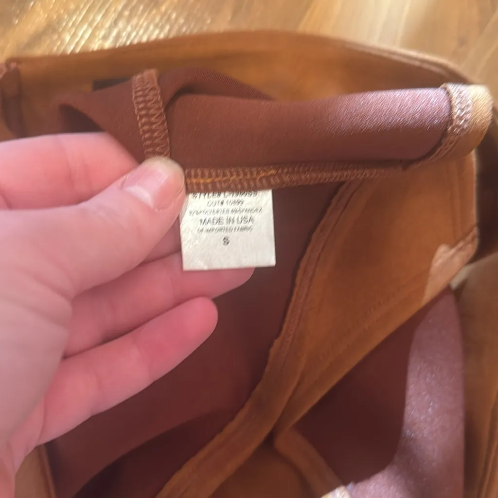 Lanston women suede front slit congac small skirt western concert‎ - Image 6