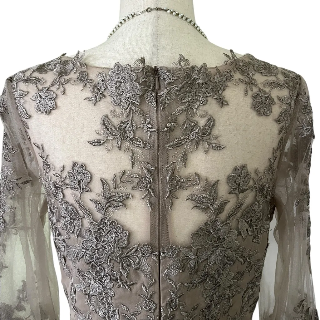 Chiffon Mother of the Bride Lace Applique Dress - Image 13