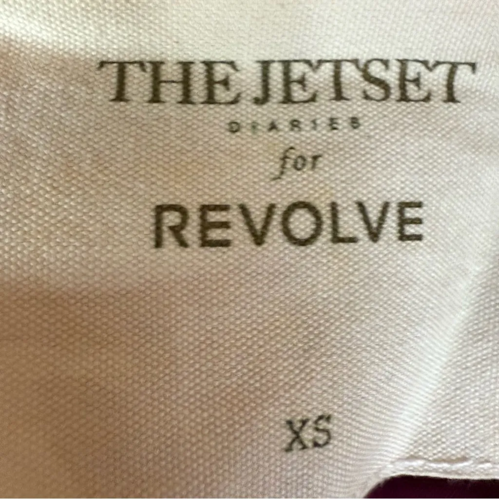 REVOLVE The‎ Jetset Diaries Lace Up Blouse Size XS Cranberry Grunge Careerwear - Image 2