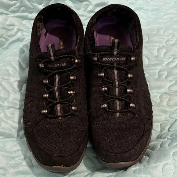 Skechers Womens Gratis In Motion Black Casual Shoes Sneakers Size 8.5 - Image 2