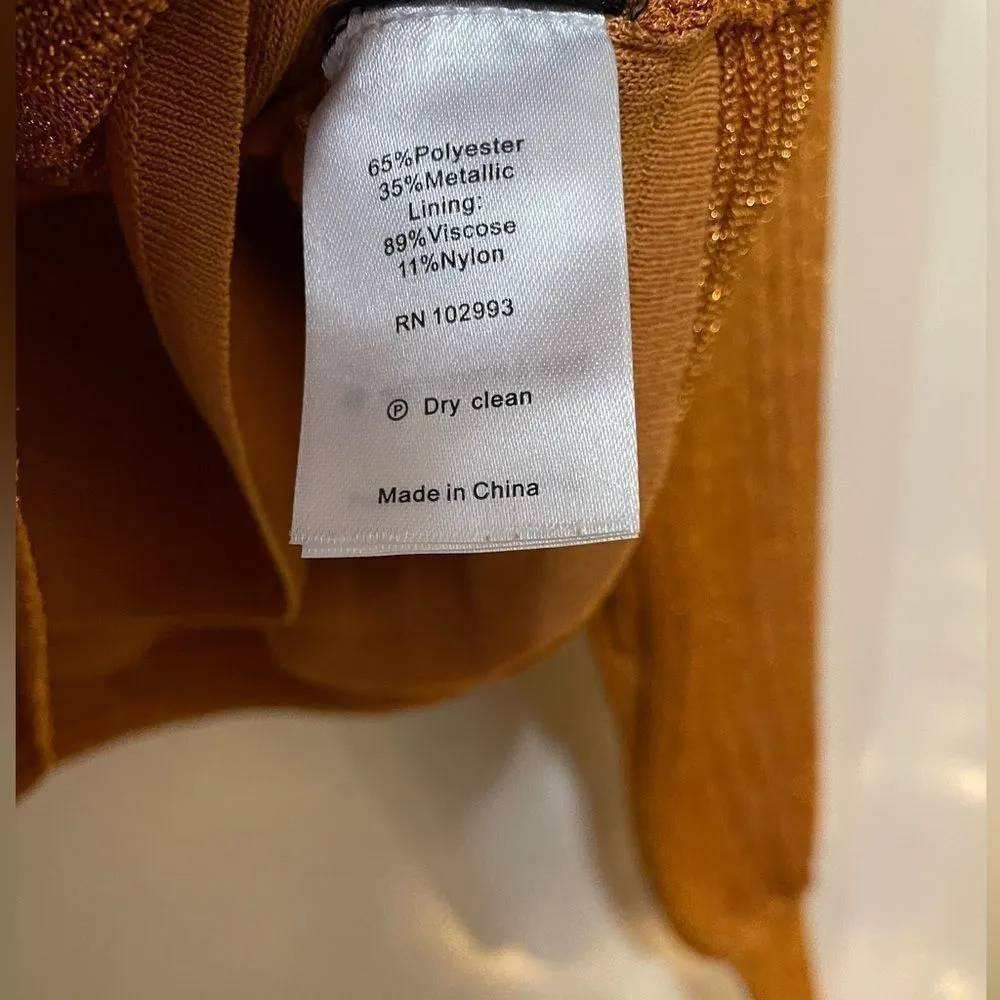 Esteban Cortazar cropped metallic top XS Gold - Image 5