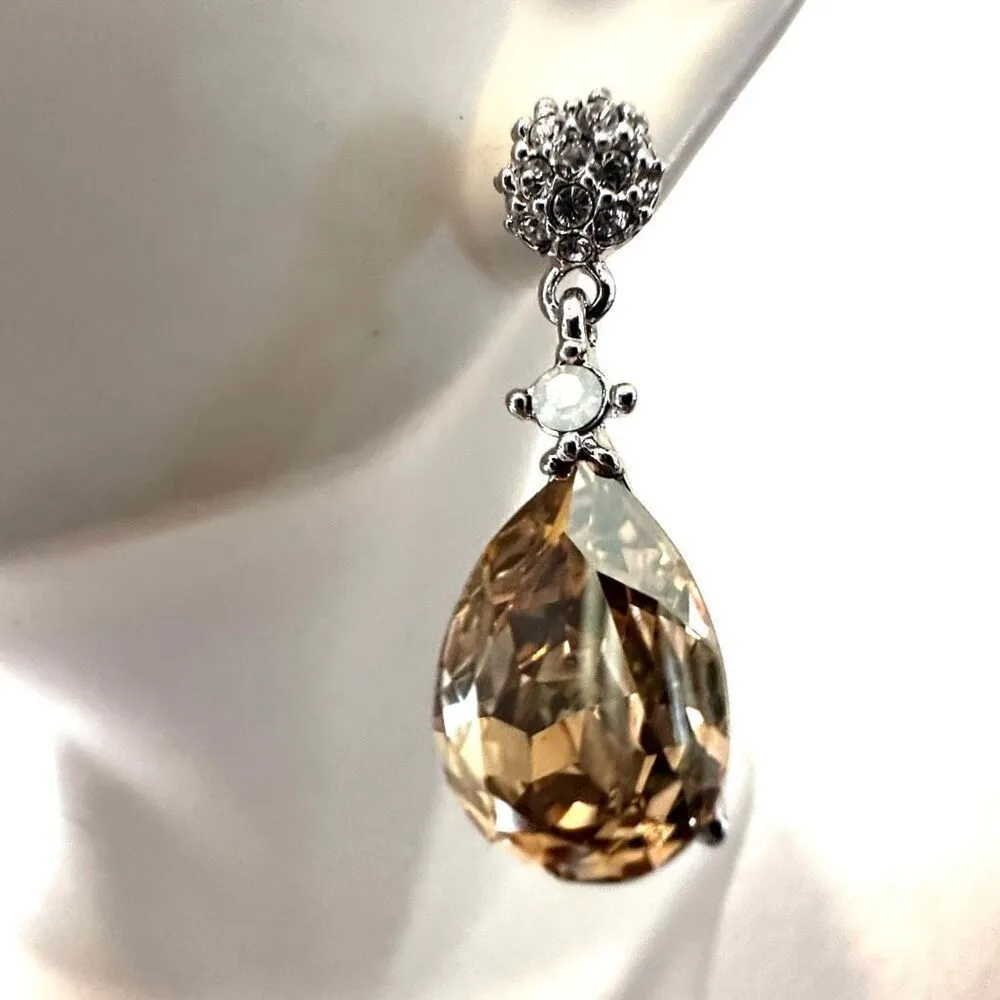 Carucci rhinestone teardrop earrings - Image 2