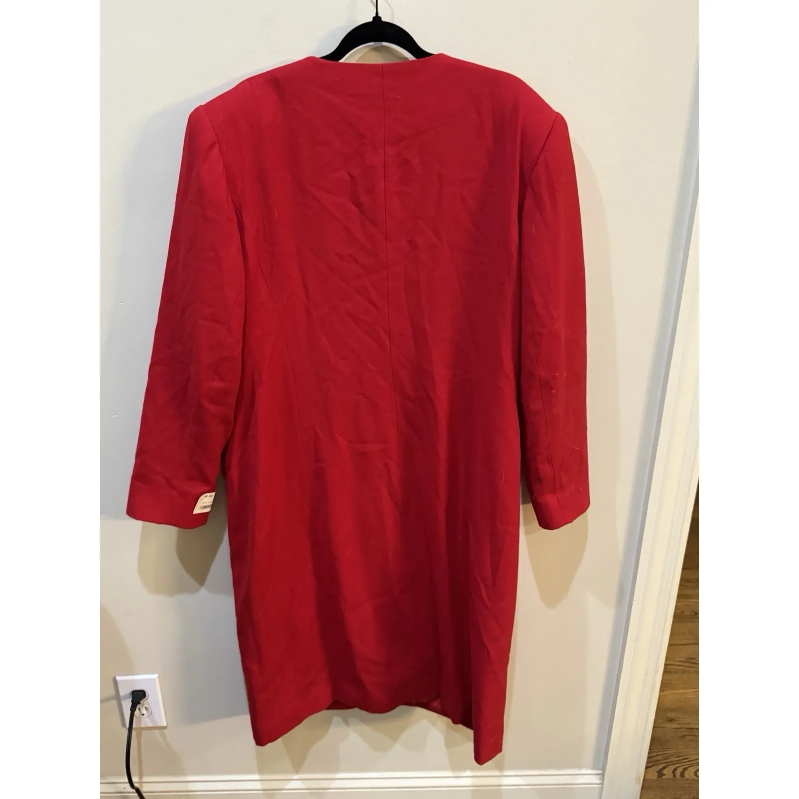 Vintage Dead Stock Barrie Pace LTD 100% Worsted Wool Women Size 20 Red Long Coat - Image 3
