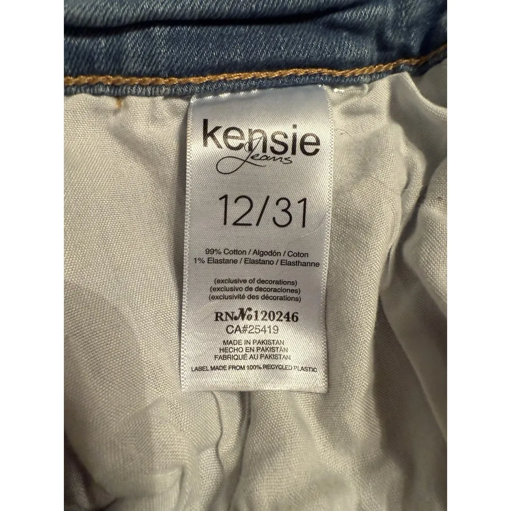 Kensie Jeans Women's 12/31 Effortless Skinny Crop Frayed Hem Jeans Blue - Image 5