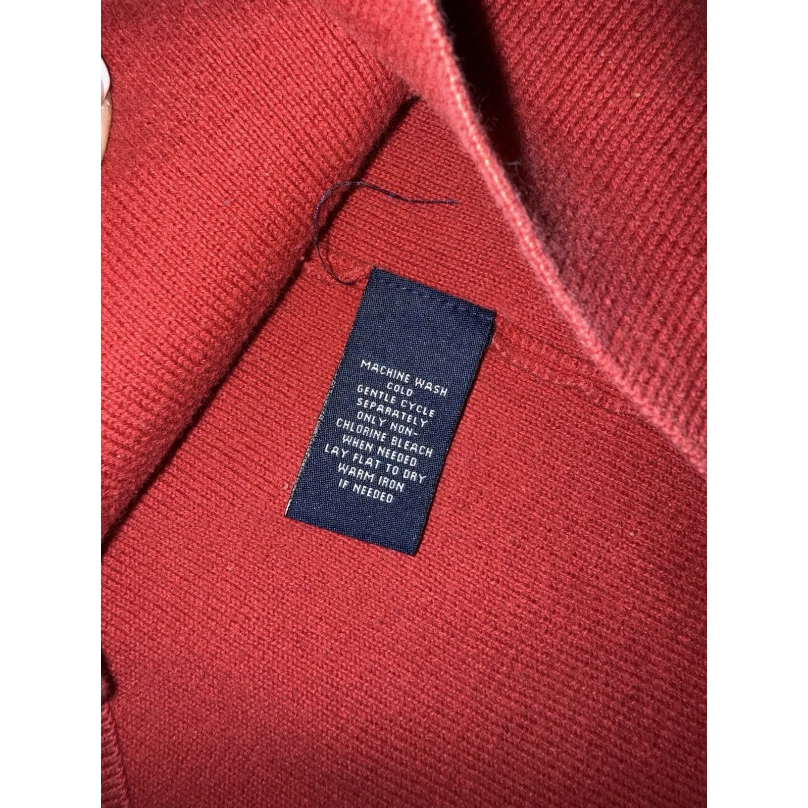 Polo Jeans Co Ralph Lauren Y2K Women's M Medium Quarter 1/4 Zip Red Sweater - Image 5