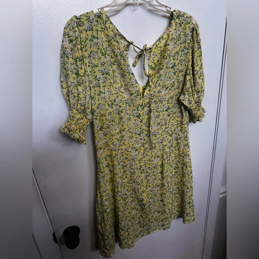 ASOS Mini Dress Yellow Ditsy Floral Women's sz UK 12, US 8,  Medium NWOT - Image 11