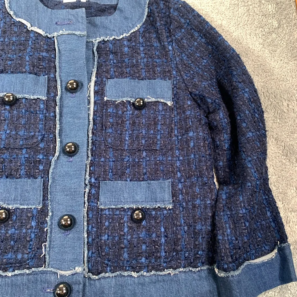Kate Spade Navy Tweed Blazer XS - Image 3