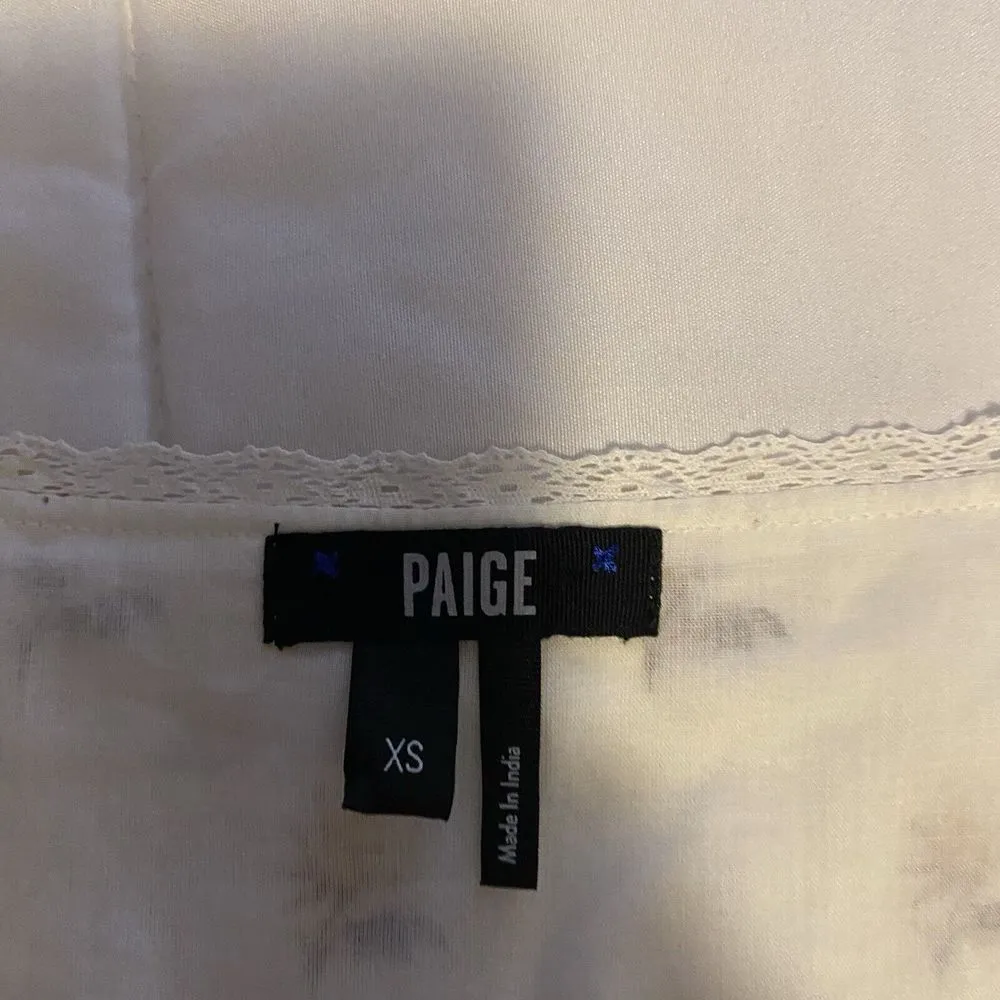 Paige Surrano Floral‎ Dress XS Smocked Waist Longsleeved Cotton - Image 3