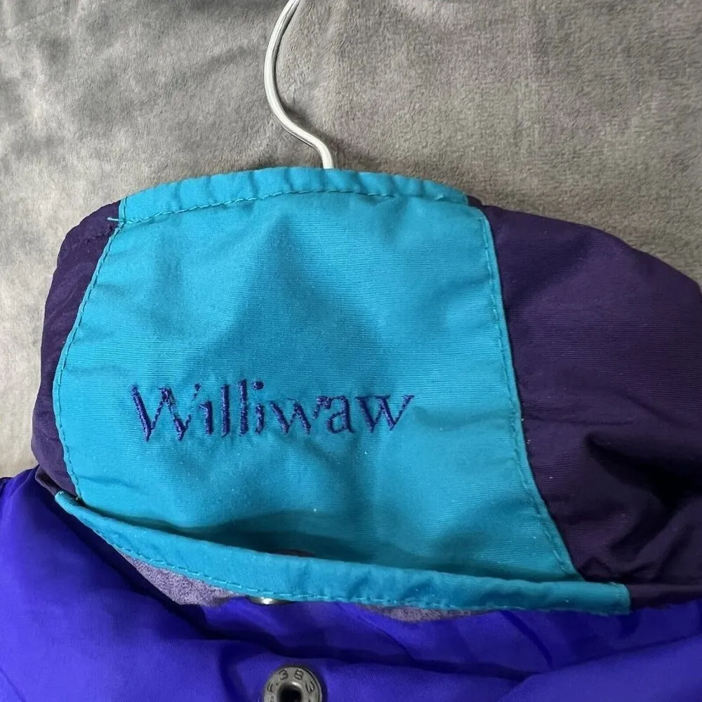 Vintage Columbia Jacket Womens Small Purple Teal Color Block 90s Rain Coat Parka - Image 7
