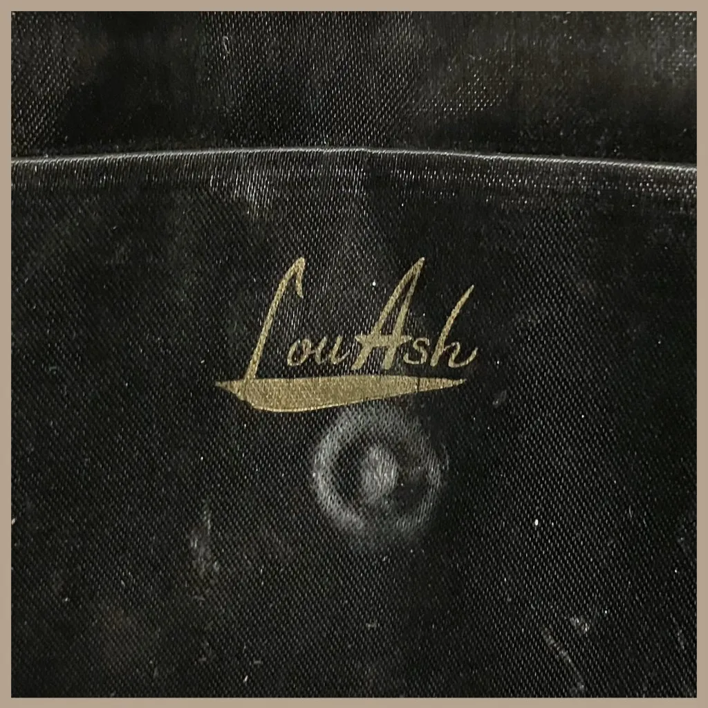 Vintage 60s Black Crushed Velvet Beaded Half Moon Clutch Evening Bag MCM Deco - Image 9