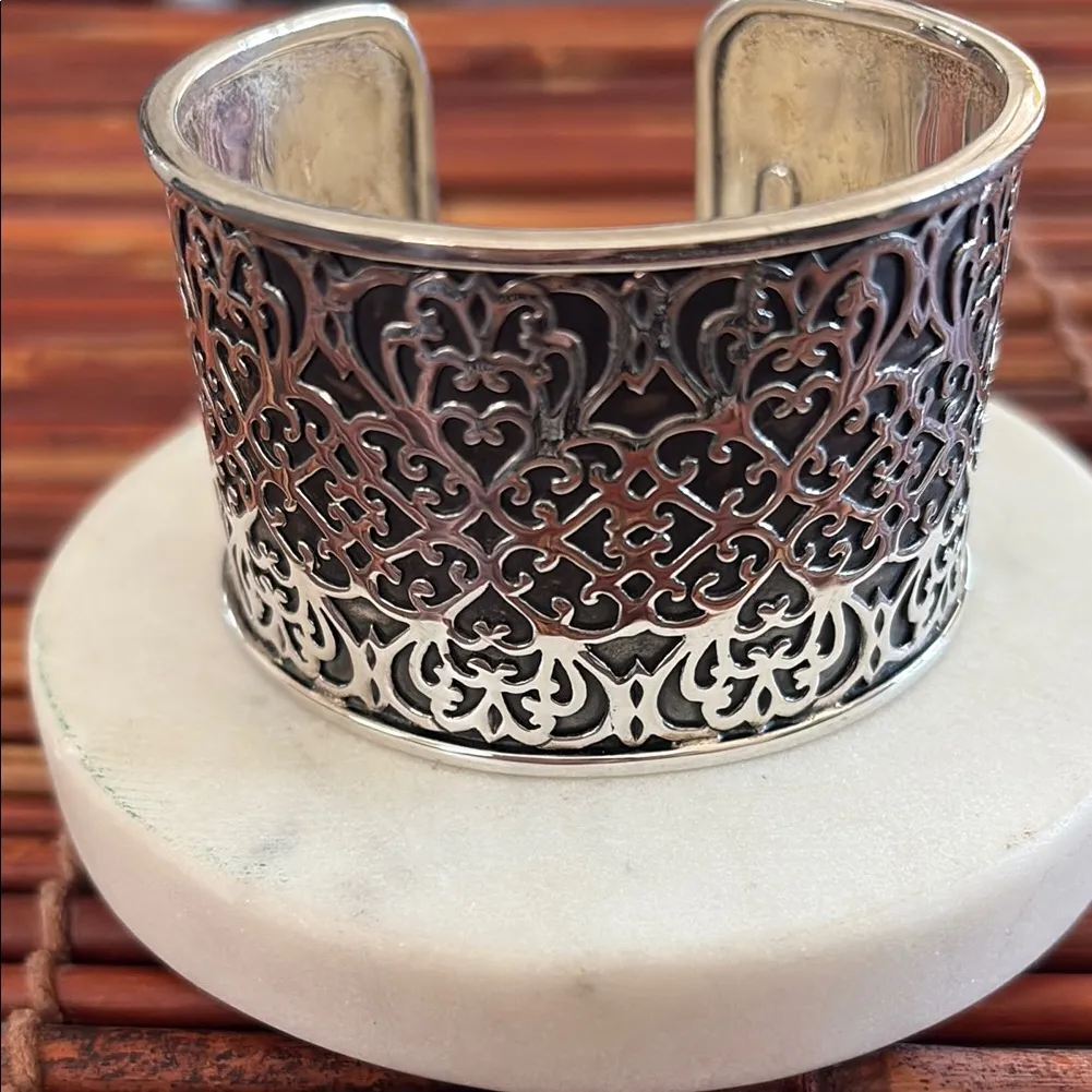 Silpada Sterling Silver Solid Filigree Cuff Bracelet .925 Vintage - Image 3
