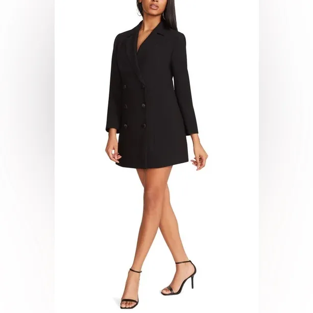 NEW Steve Madden The Mogul Long Sleeve Blazer Minidress Black | L - Image 5