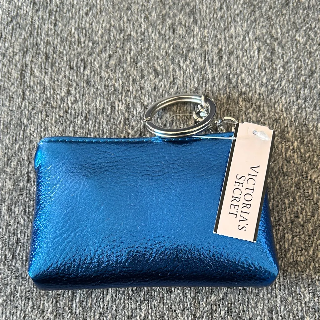 Victoria's Secret Metallic Blue Key Ring/Wallet - Image 3