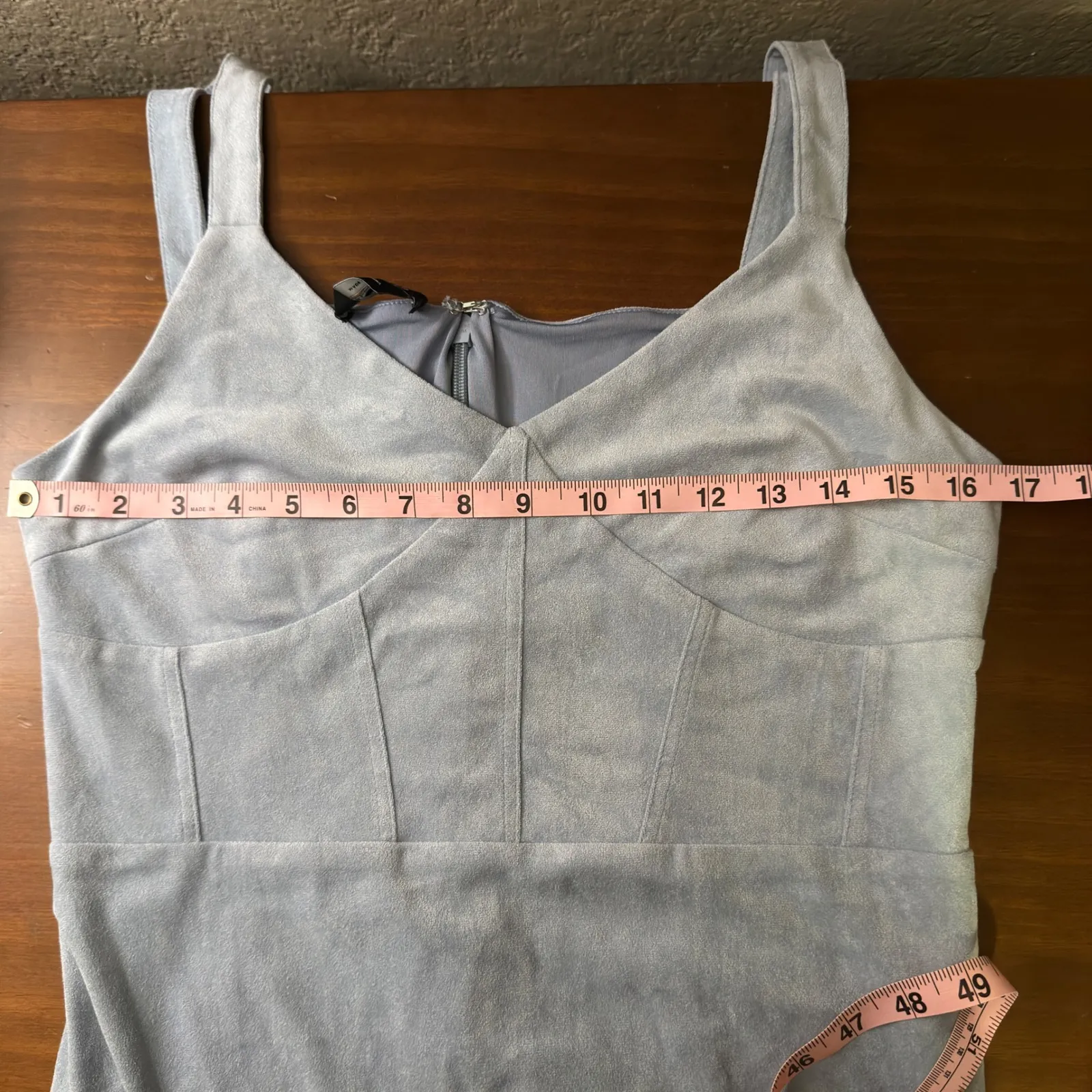 BeBe Grey Suede-Like Mini Dress Bodycon Clubwear 90s Y2K - Image 5