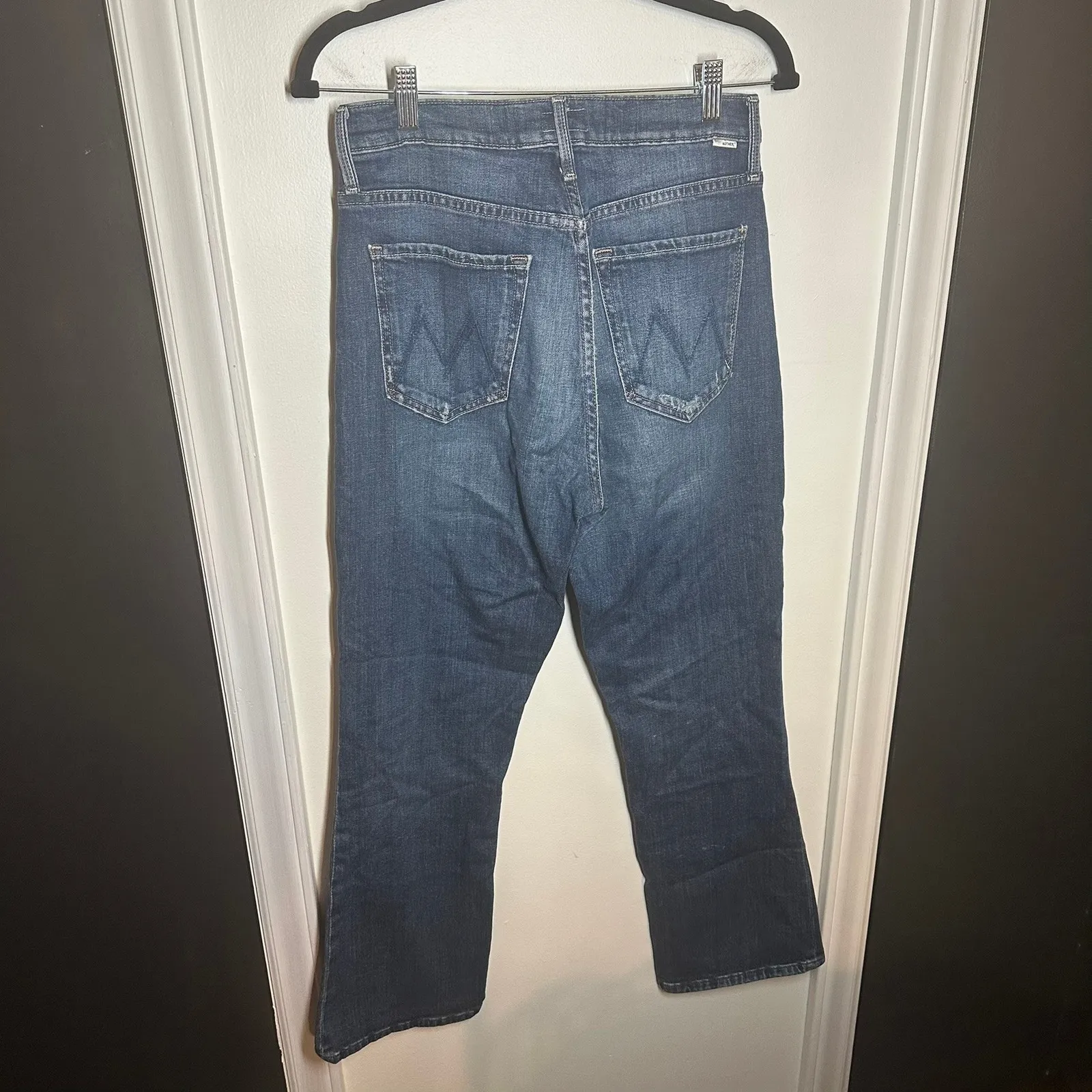 MOTHER The High Waisted Tripper Ankle Denim Jeans Button Fly Dark Wash Women's Blue Size 28 - Image 5