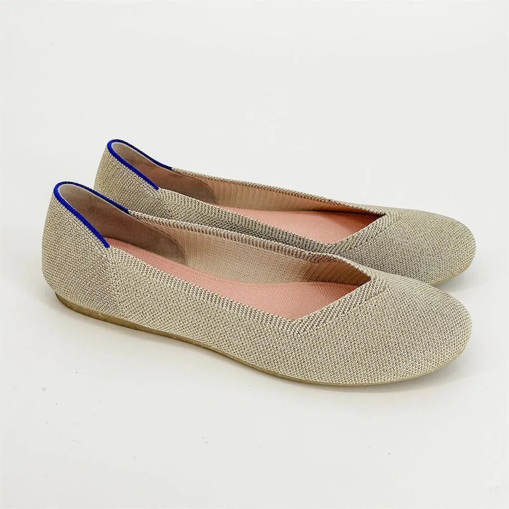 Rothy's Women's The Flat Light Gold Metallic Casual Ballet Flats, size 10.5 - Image 3