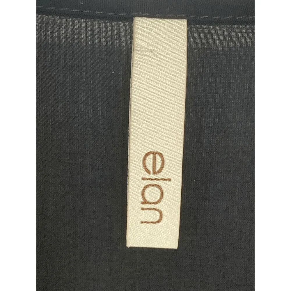 Elan Womens Blouse Bell Sleeves Perforated Black Small - Image 3