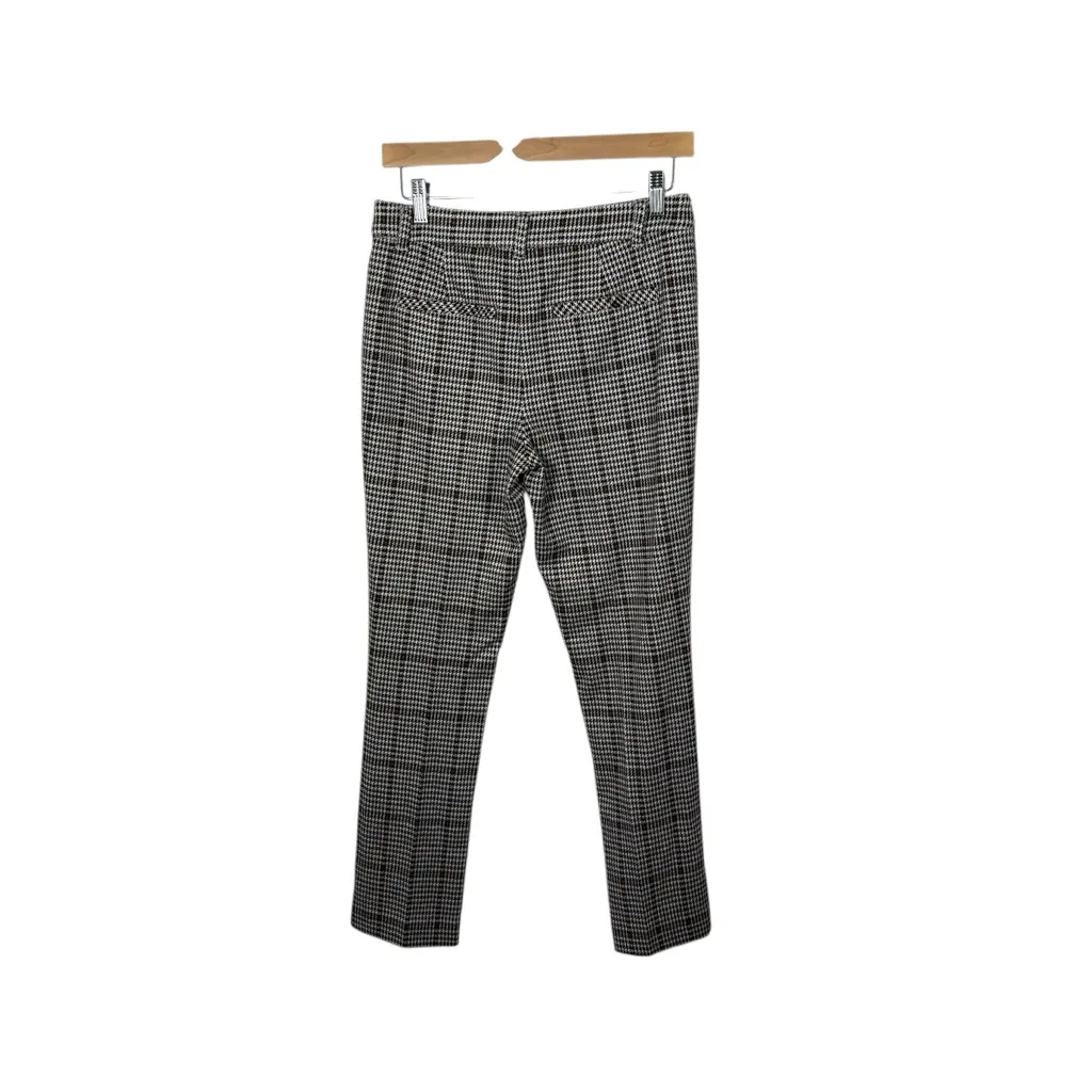 Free People Women’s Molly Slim Plaid Houndstooth Pants Brown/White Size 6 - Image 5