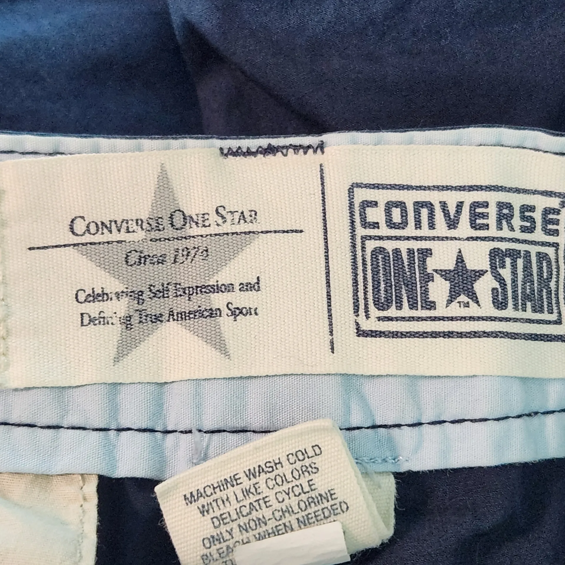 Converse One Star Navy Low-Rise Shorts Size 4 Y2K Low-Rise Shorts - Image 7