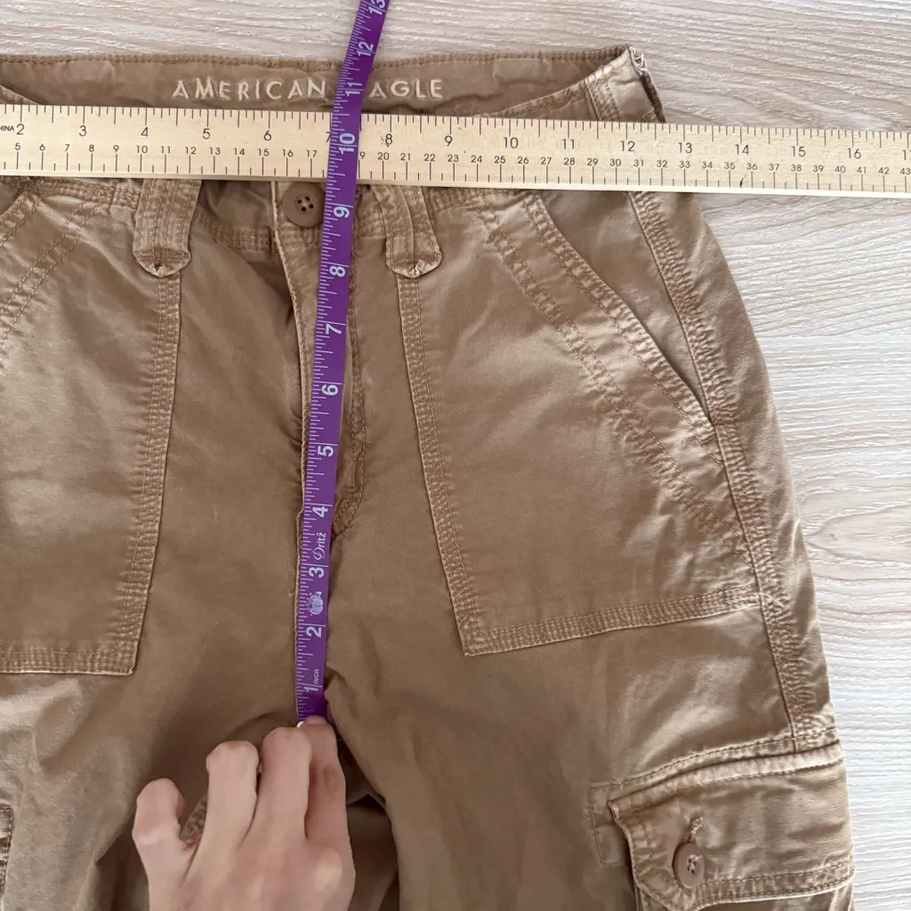 American Eagle 00 Baggy Joggers Cargo Skater Tan Streetwear Y2K Utility - Image 9