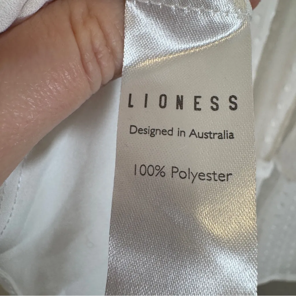 Lioness White Swiss Dot Tiered Mini Dress Womens S Boho Fairy Cottage Core Bride - Image 7