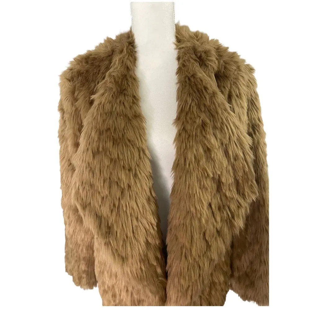 BB Dakota by Steve Madden Shag Faux Fur Taupe Jacket Coat Size Large - NWOT - Image 3