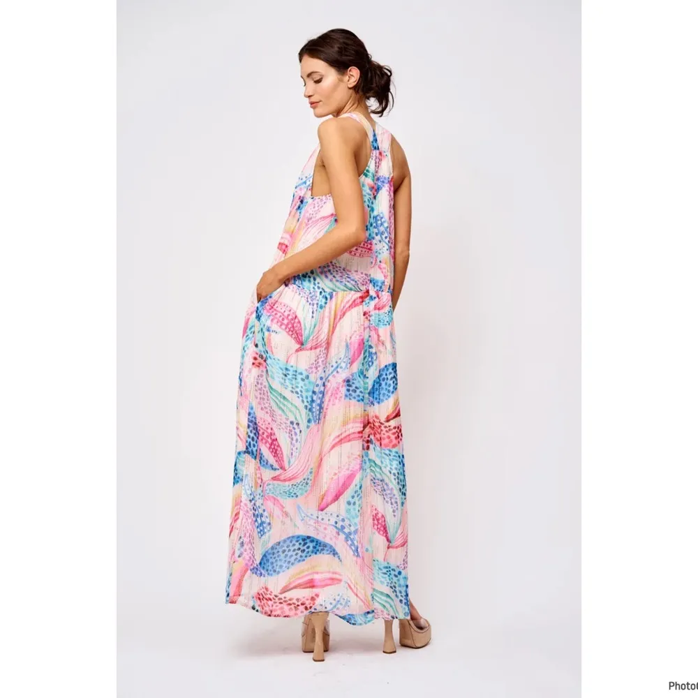 CIEBON Cece Floral Metallic Maxi Colorful Dress Size XL - Image 2