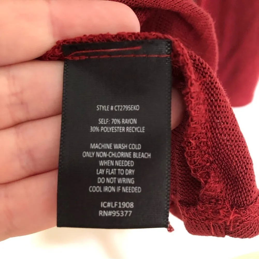 Sanctuary Knit Top Gathered Low Cut Red Small - Image 6