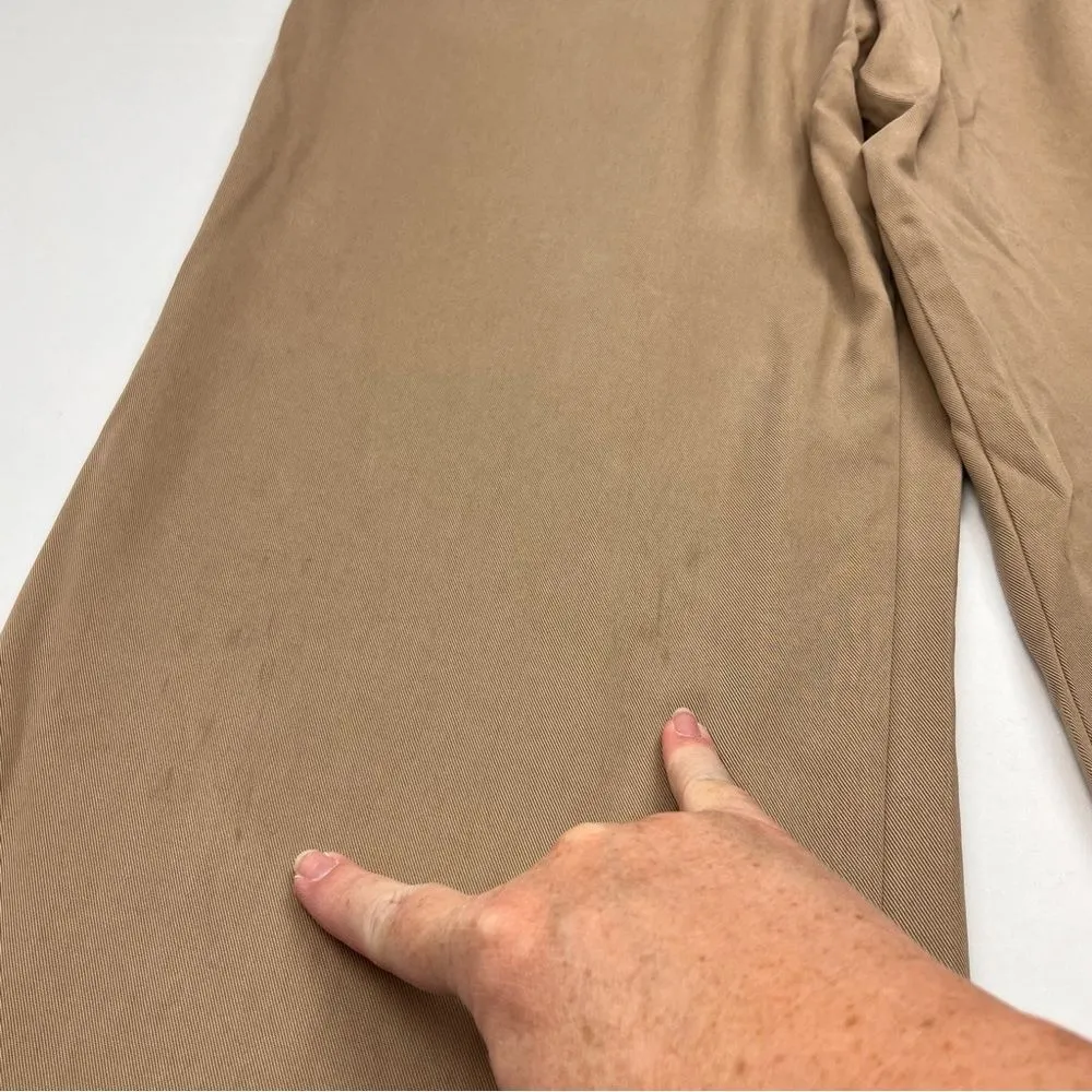 Reformation Mason Wide Leg Tencel Lyocell Pants Beige High Waist Trouser 4 *FLAW - Image 8