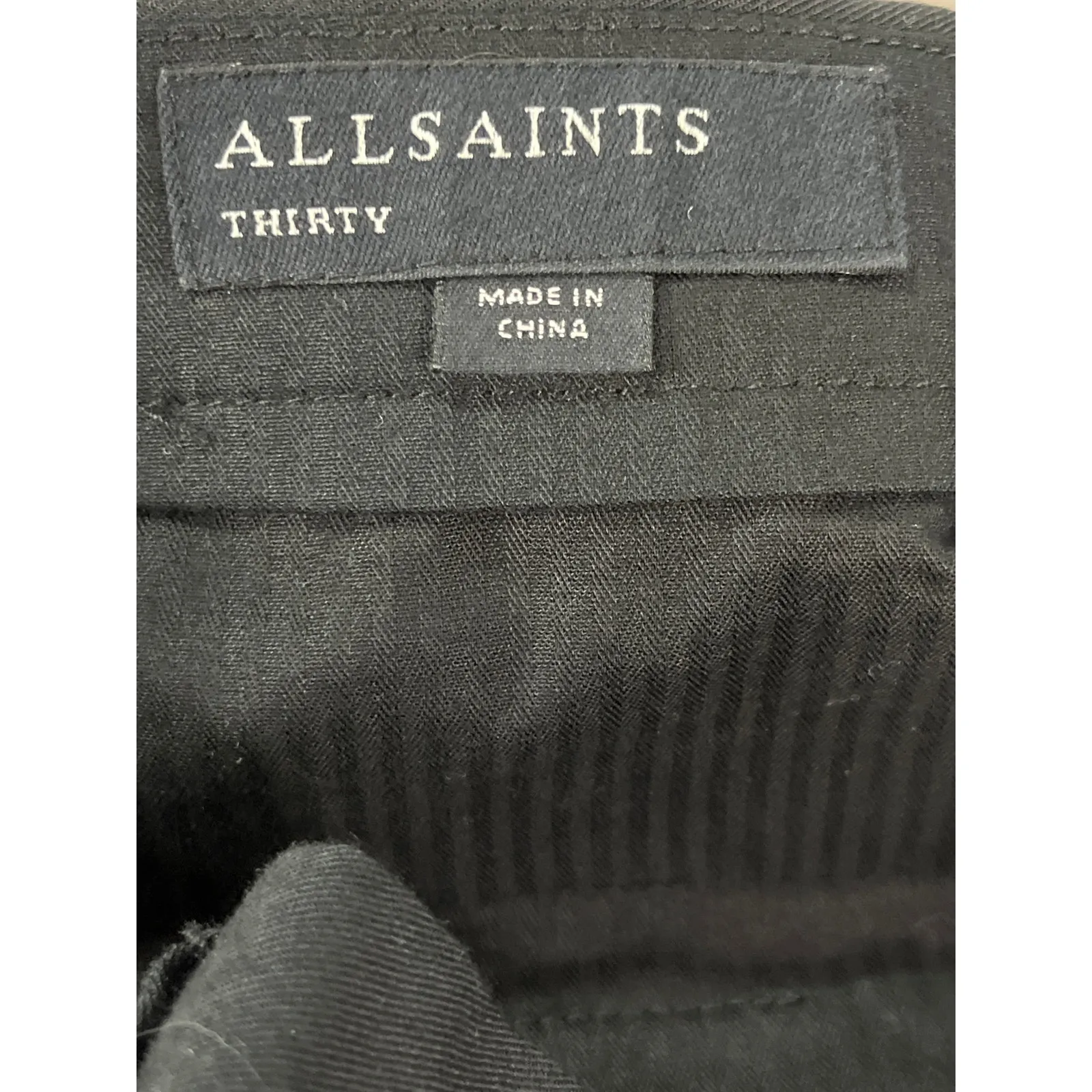 AllSaints Women’s Tapered Cropped Linen Cotton Blend Pants Black 30 - Image 2