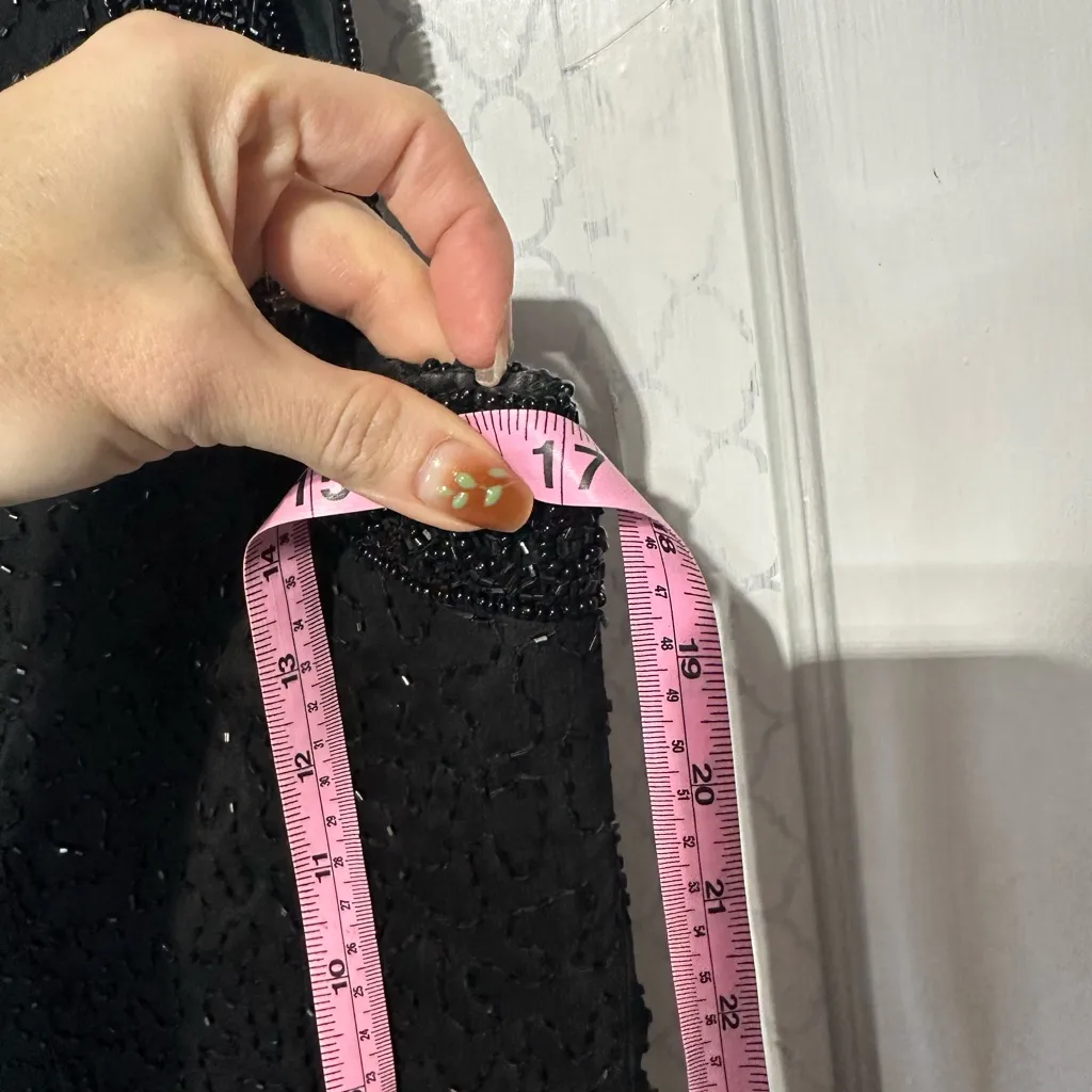 Laurence kazaar beaded silk holiday sheath dress cardigan bolero set medium - Image 8