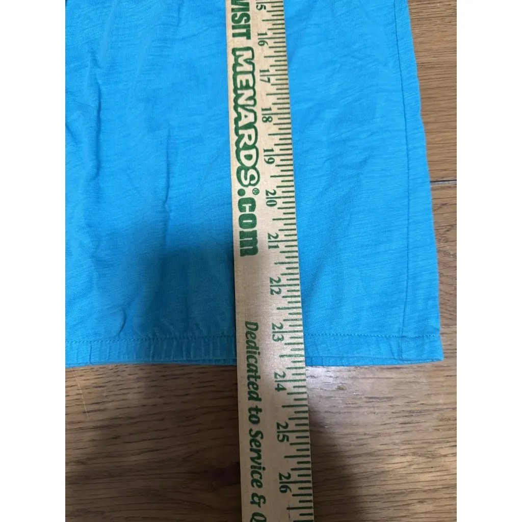 St. Johns Bay Women’s Crew Neck Short Sleeve Shirt Size Medium‎ Crocheted Blue - Image 4