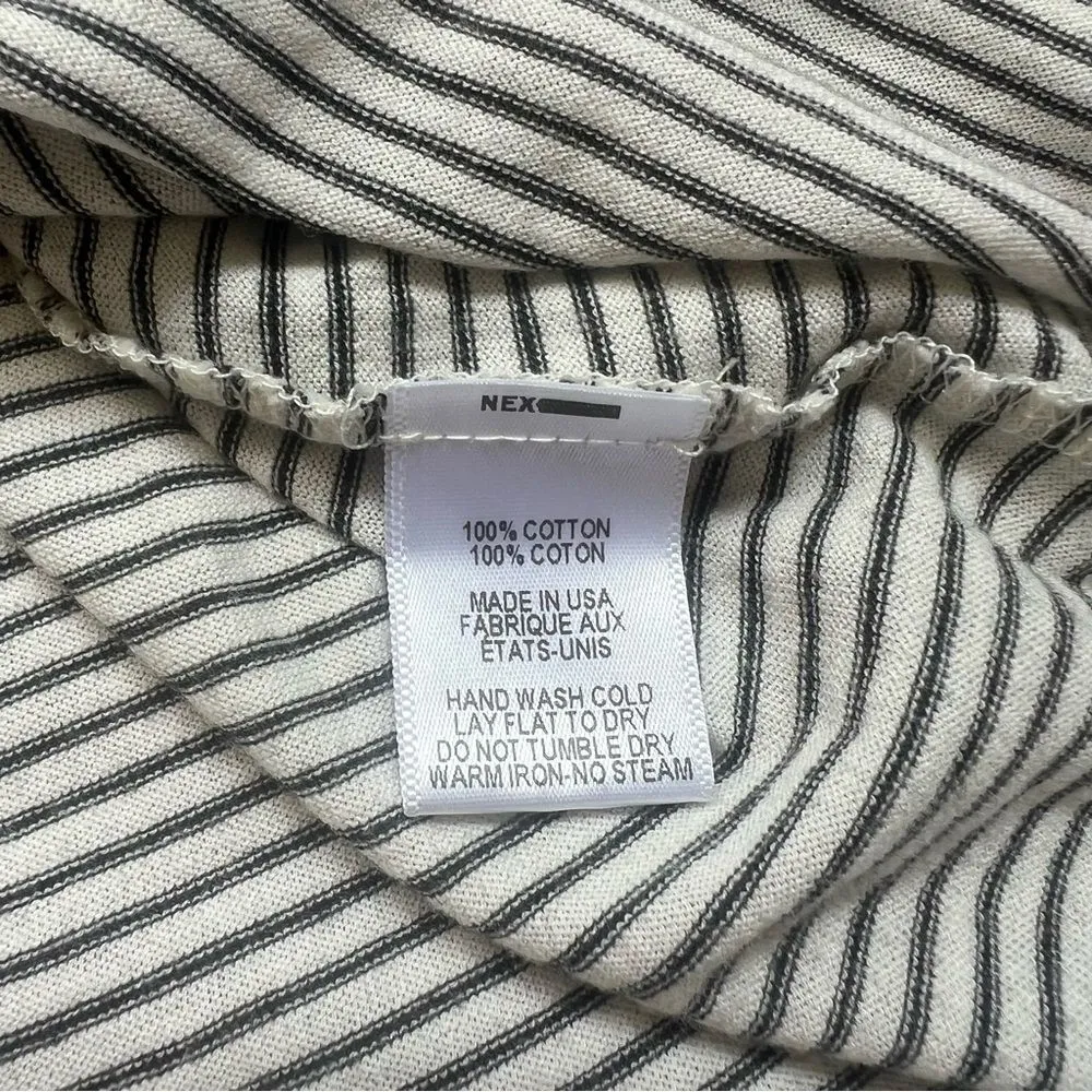 Nili Lotan Long Sleeved Striped Cotton Shirt Size Small Black and White Stripes - Image 7