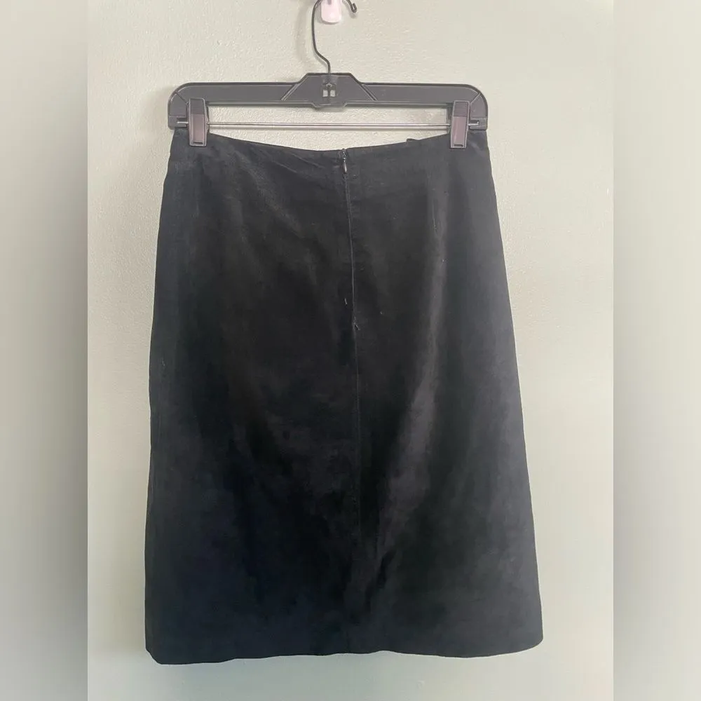 Wallis Black Leather Skirt Whimsy Goth Luxury Uptown Punk Knee - Image 3