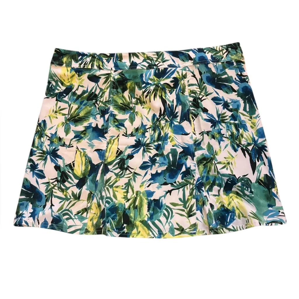 Rip Skirt Hawaii Beach Wrap Skirt Tropical Floral Womens Size 2XL Green - Image 2