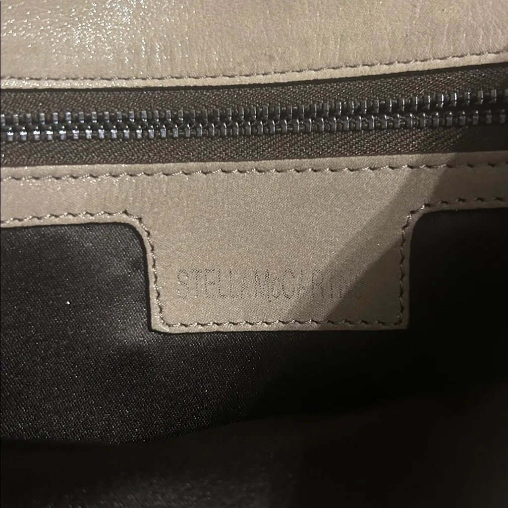 Stella McCartney Falabella Beige Faux Suede Crossbody Bag Silver Chain - Image 7