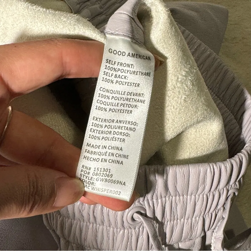 NWT $129 • Good American • Drawstring Shorts • Better Than Leather • Size 2/M - Image 7