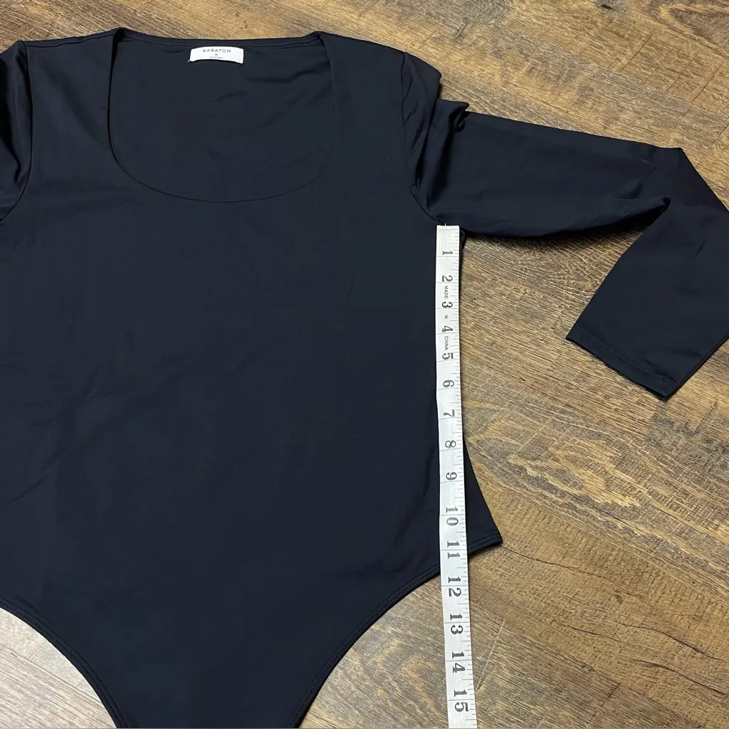 NEW Babaton Aritzia Contour Bodysuit Women’s 1X Black Long Sleeve Soft Stretch - Image 6