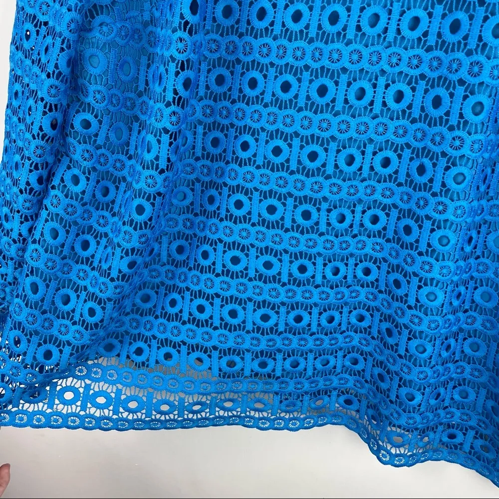 Draper’s & Damon’s Crochet Blouse Top Sz 2X Turquoise Blue Boho - Image 6