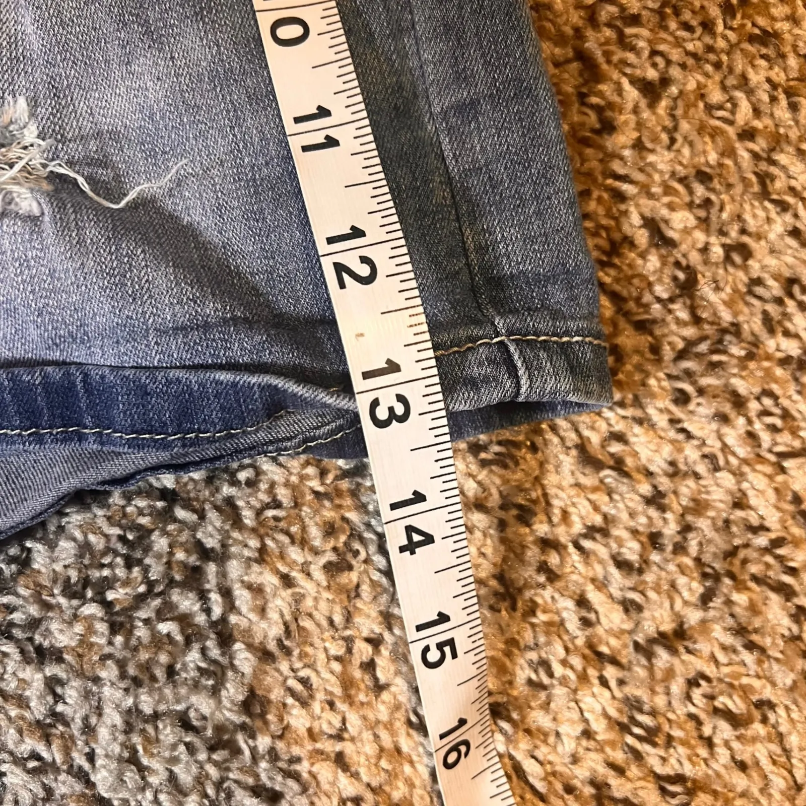 Indigo Rein Denim Shorts Distressed High‎ Waist Casual Blue Size 7 - Image 5