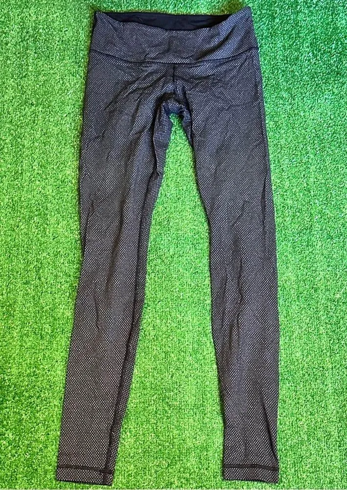 Lululemon Wunder Under Pant Full Length Diamond Dot Black Leggings Athletic Pant - Image 11