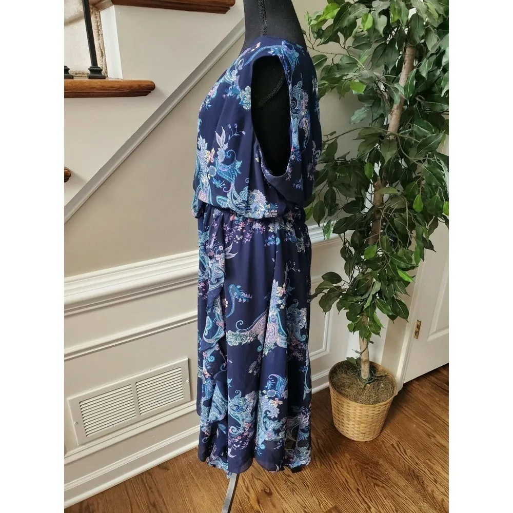 Roz&Ali  100% Polyester Floral Asymmetrical Dress - Image 6